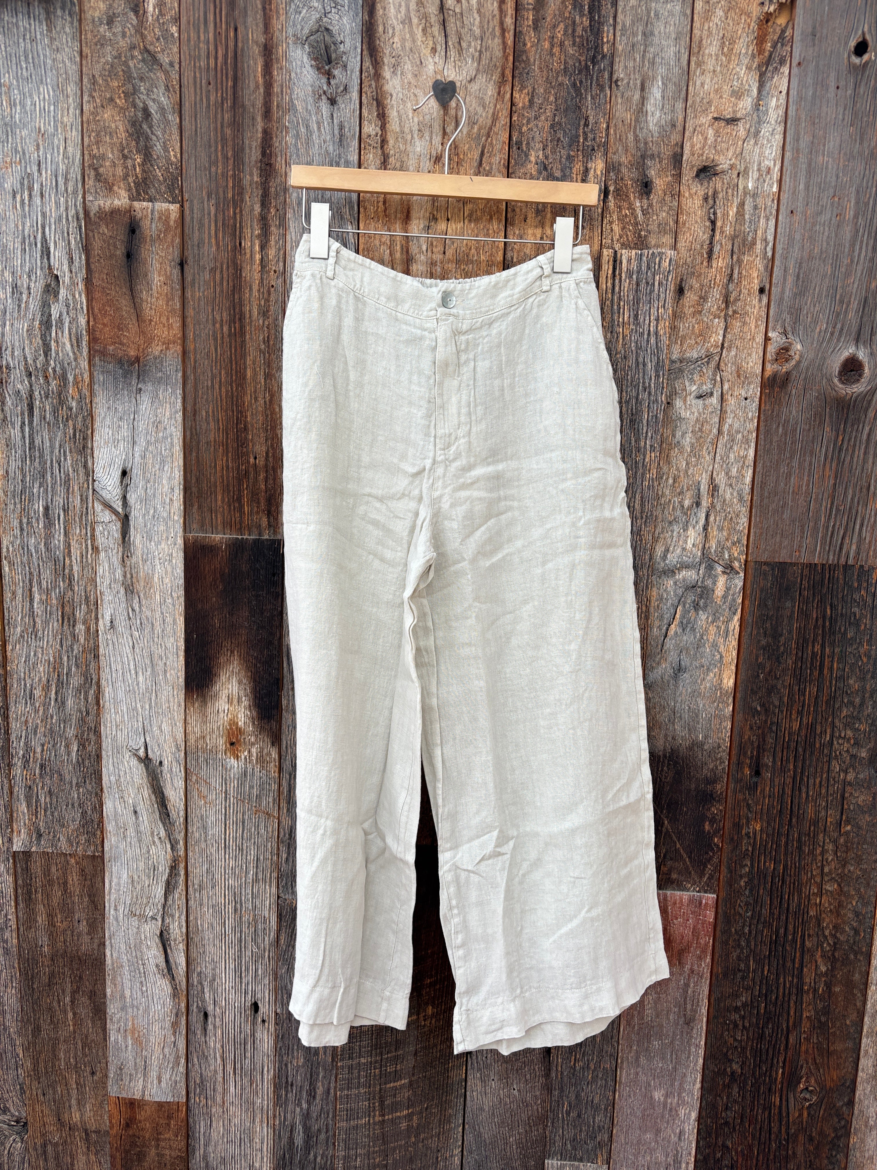 Milio Milano Wide Leg Linen Gaucho Trouser Pants Beige – Island Farm
