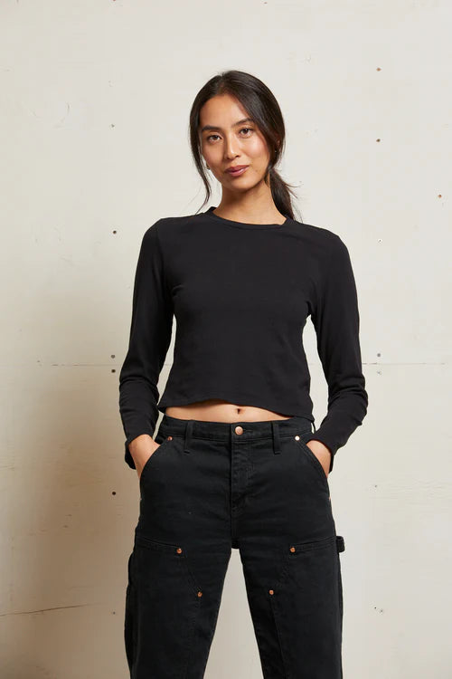 Perfect White Tee Jamie Recycled L/S True Black