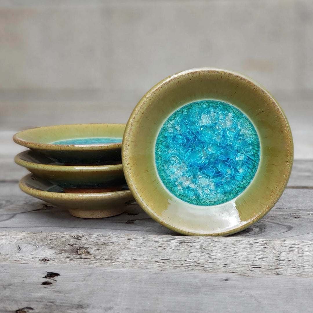 Dock 6 Pottery Individual Ring Dish - Wasabi Dipping Dish - Jade