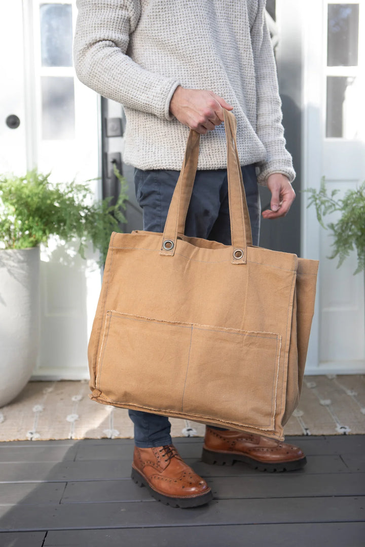 Sugarboo Distressed Canvas Tote Brown