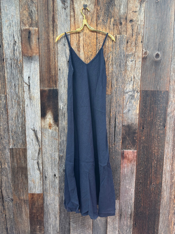 Milio Milano Italian Linen Maxi Slip- Navy