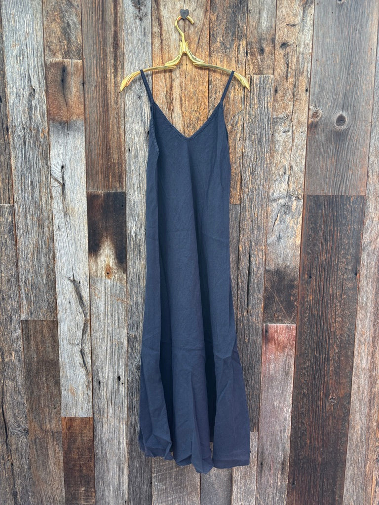 Milio Milano Italian Linen Maxi Slip- Navy