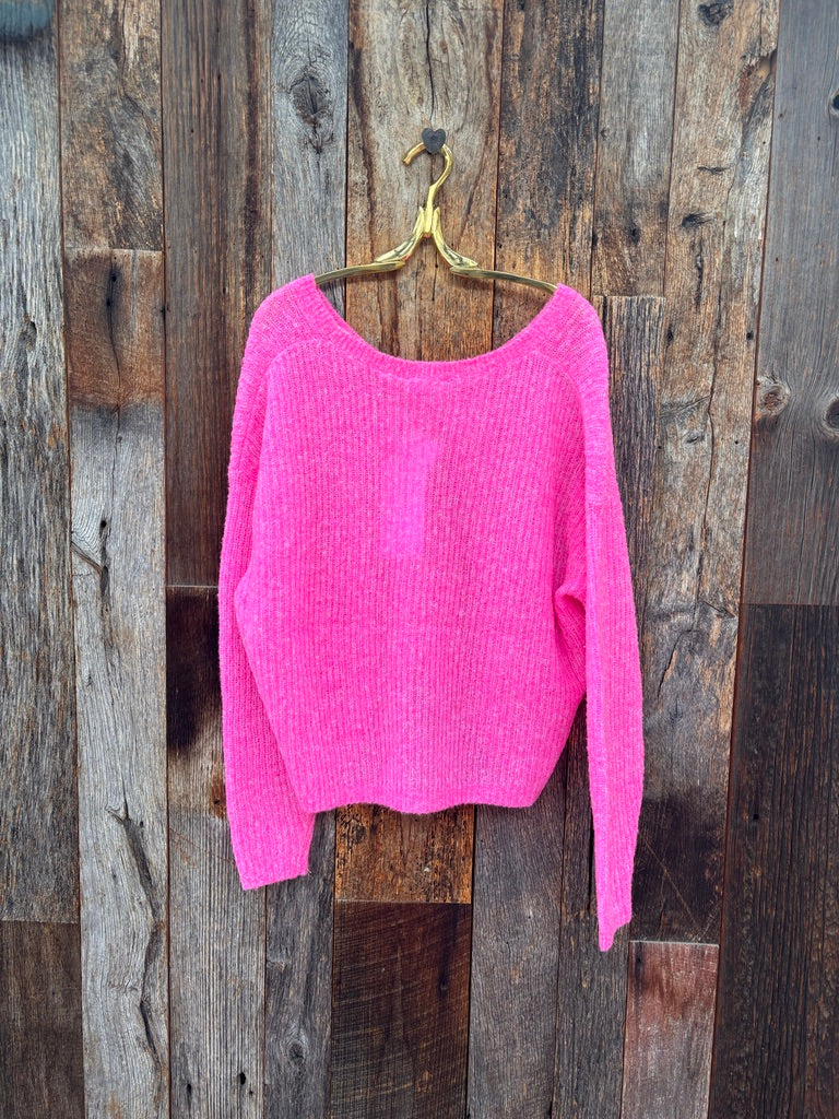 American Vintage Cardigan - Petunia Fluo Chine