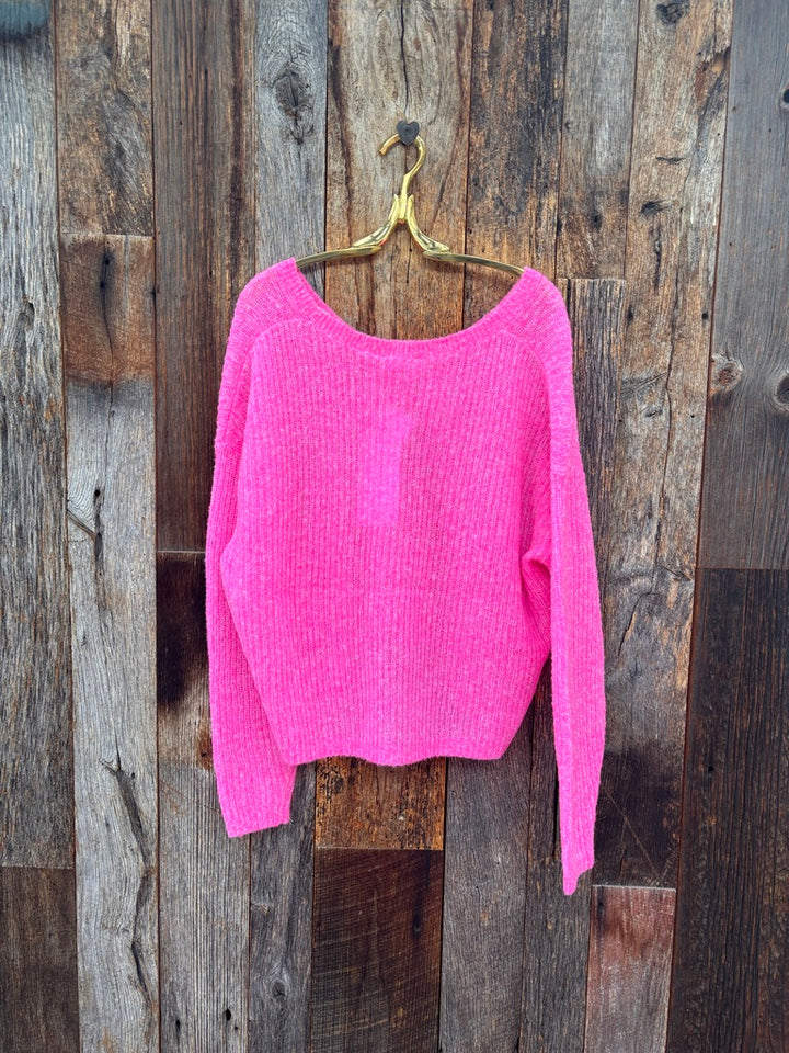 American Vintage Cardigan - Petunia Fluo Chine