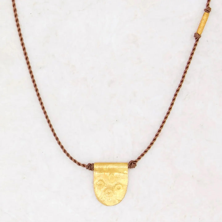River Song 14K Turkish Gold Tab Talisman Necklace