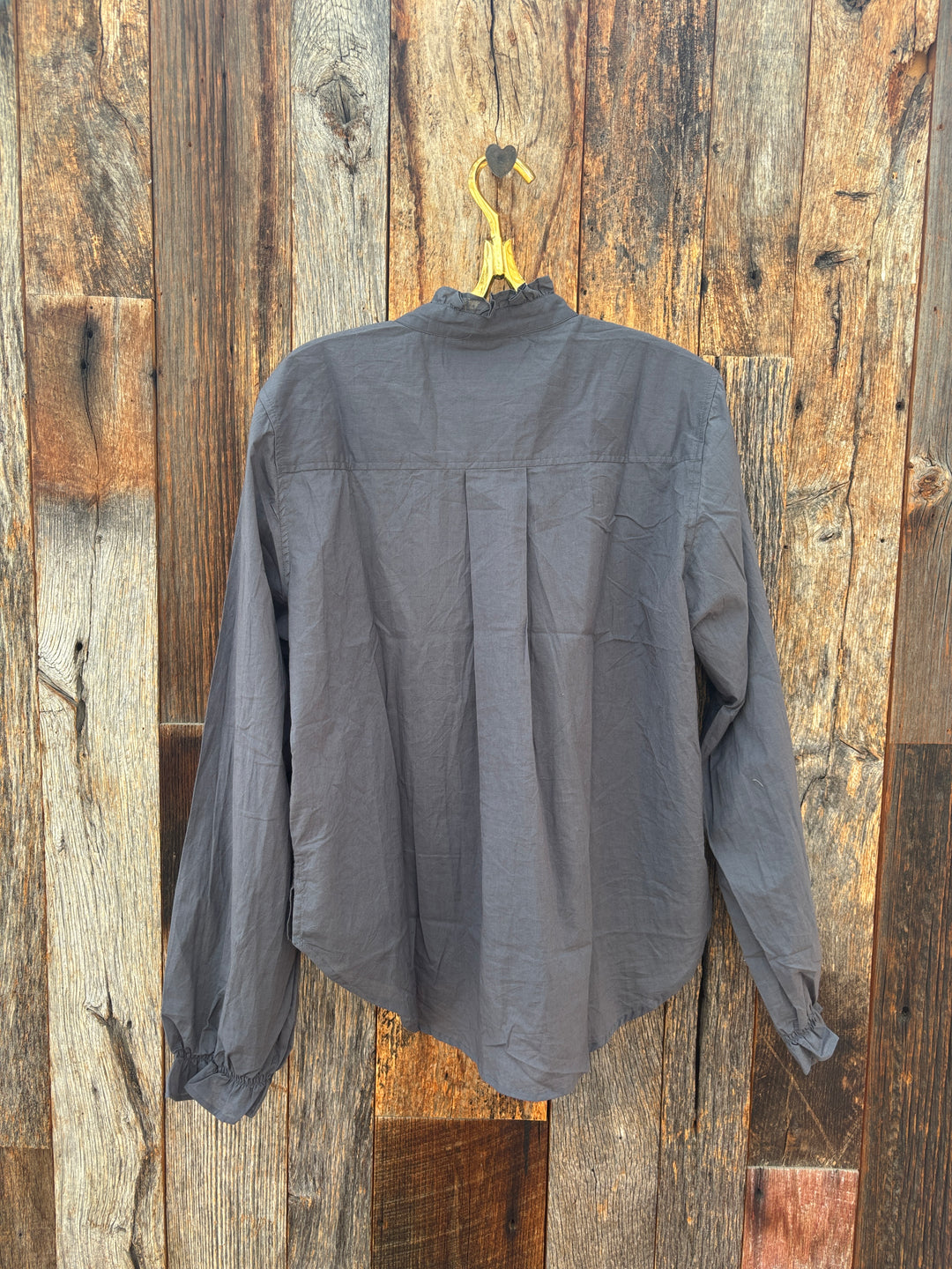 ...And For Good Girlfriend Shirt W/ Ruffle Trim - Charcoal Grey S/M