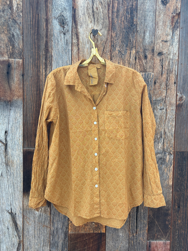 And For Good Good Boyfriend Shirt Sunflower Overdye Honeycomb S/M