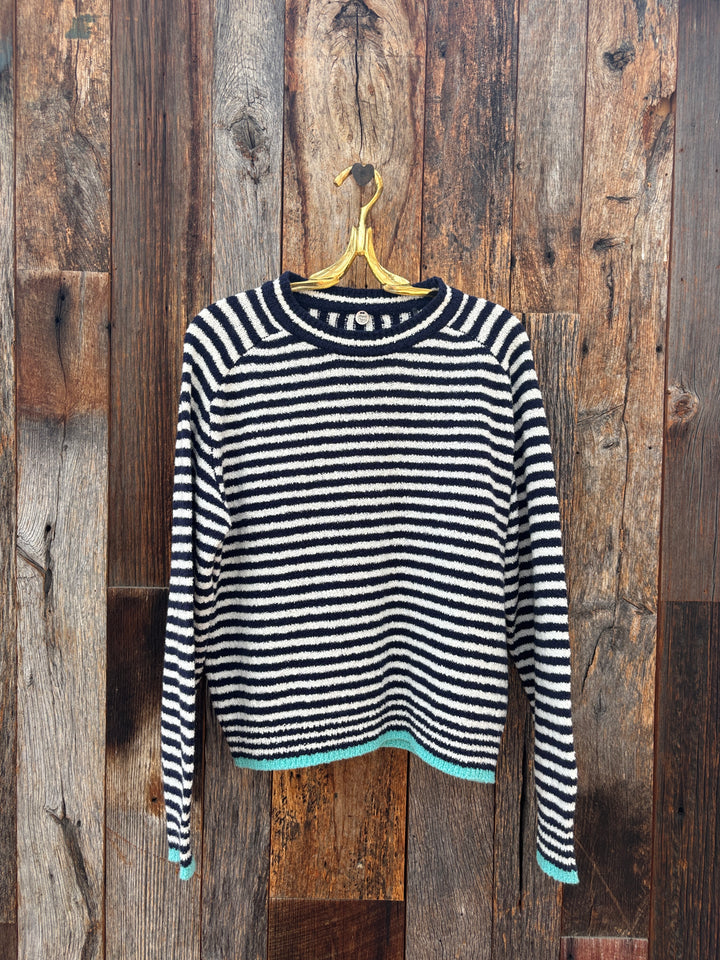 Margaret O'Leary Lola Stripe Pullover- Navy Stripe