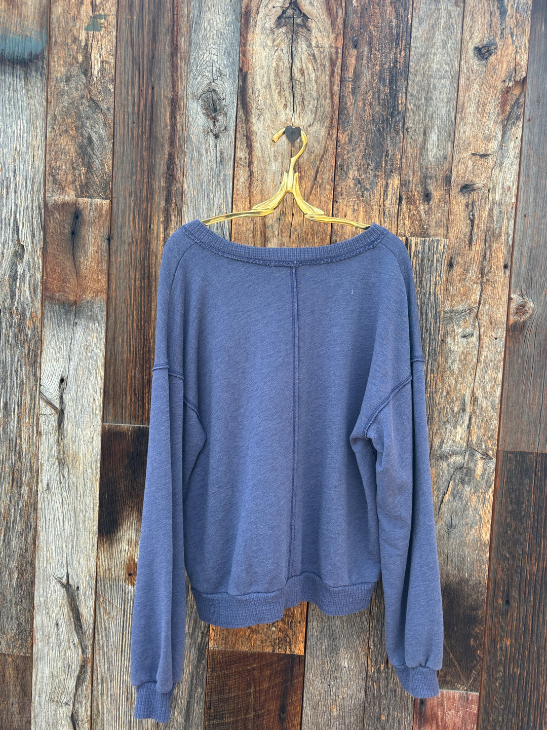 Project Social T Tahlia Notch Neck Sweatshirt Regal Blue