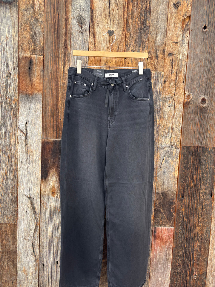 Mavi Nella High Rise Wide Leg Jeans Dark Smoke