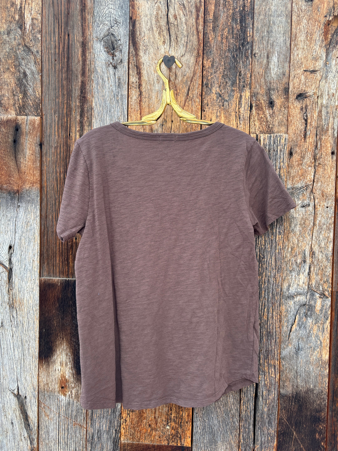 Dylan S/S Classic Deep V Tee - Soft Brown