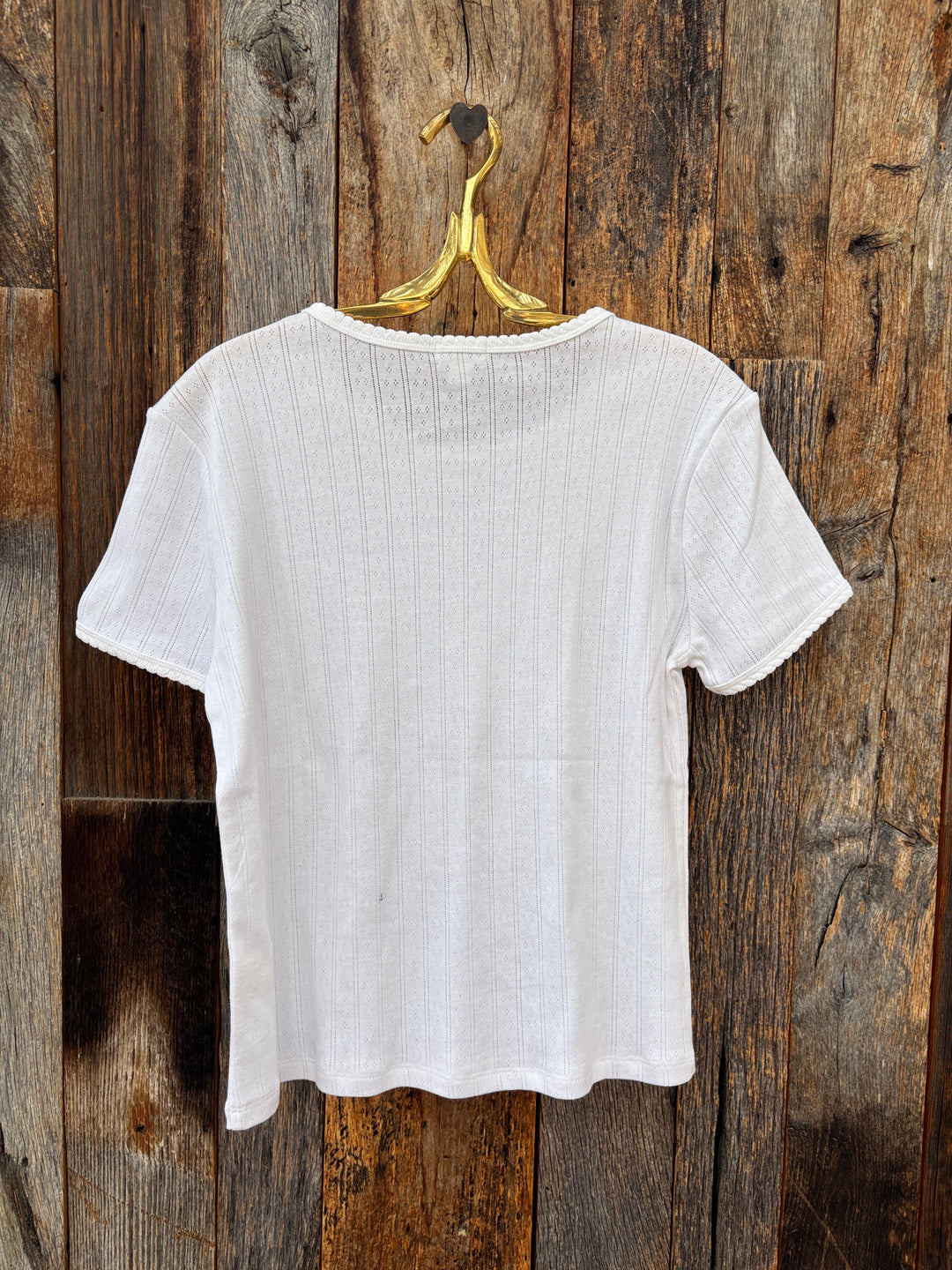 Dylan Kelly Pointelle S/S Tee - White