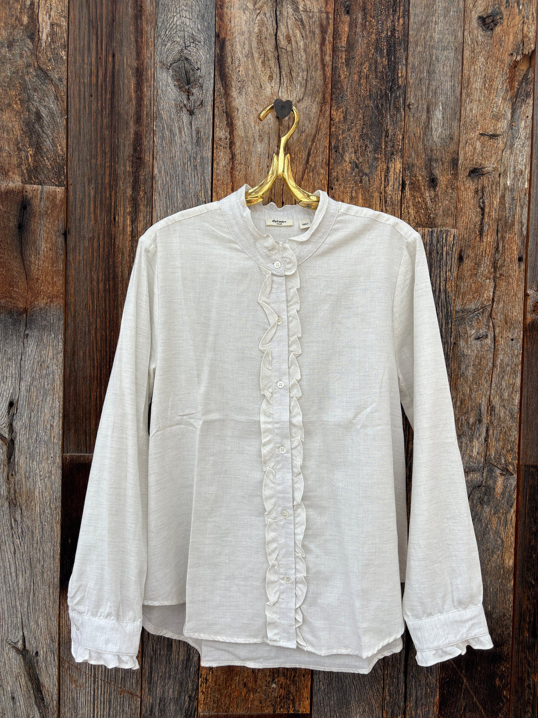 Dylan Channing Ruffle Shirt - Natural