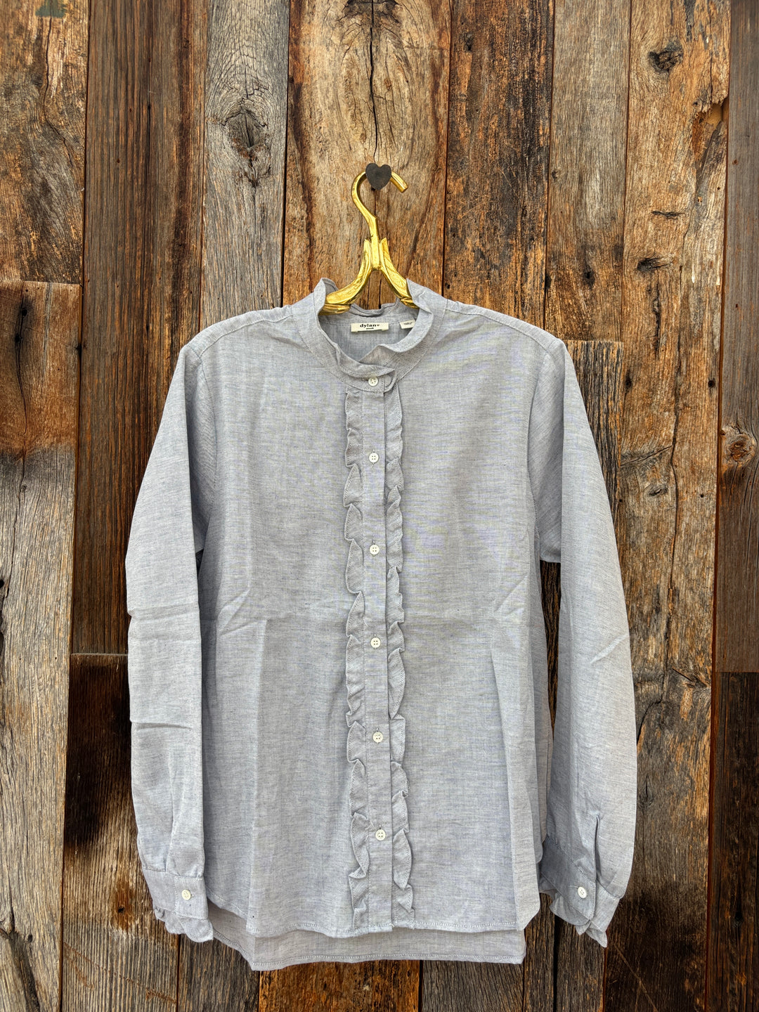 Dylan Channing Ruffle Shirt - Chambray