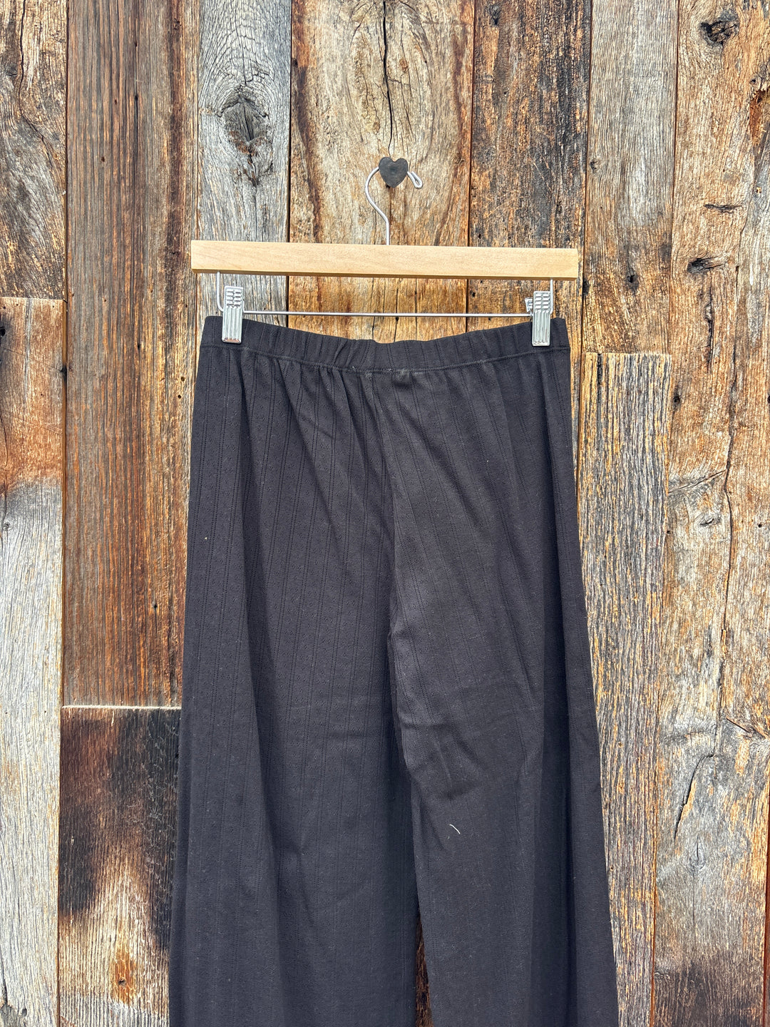 Dylan Kelly Pointelle Wide Leg Pant - Black