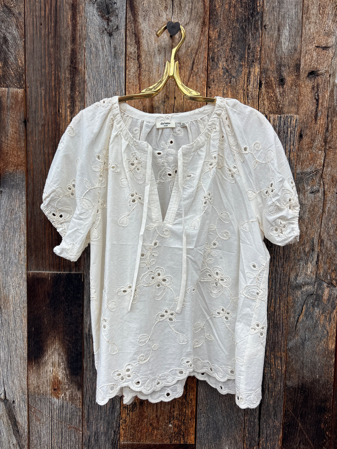 Dylan Lily Lace Blouse- Natural