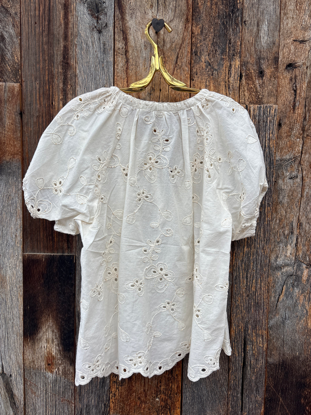 Dylan Lily Lace Blouse- Natural