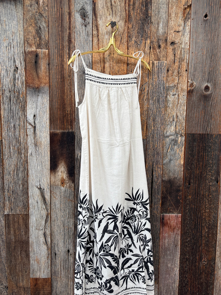 Bella Dahl Tie Strap Maxi Dress - Botanical Print
