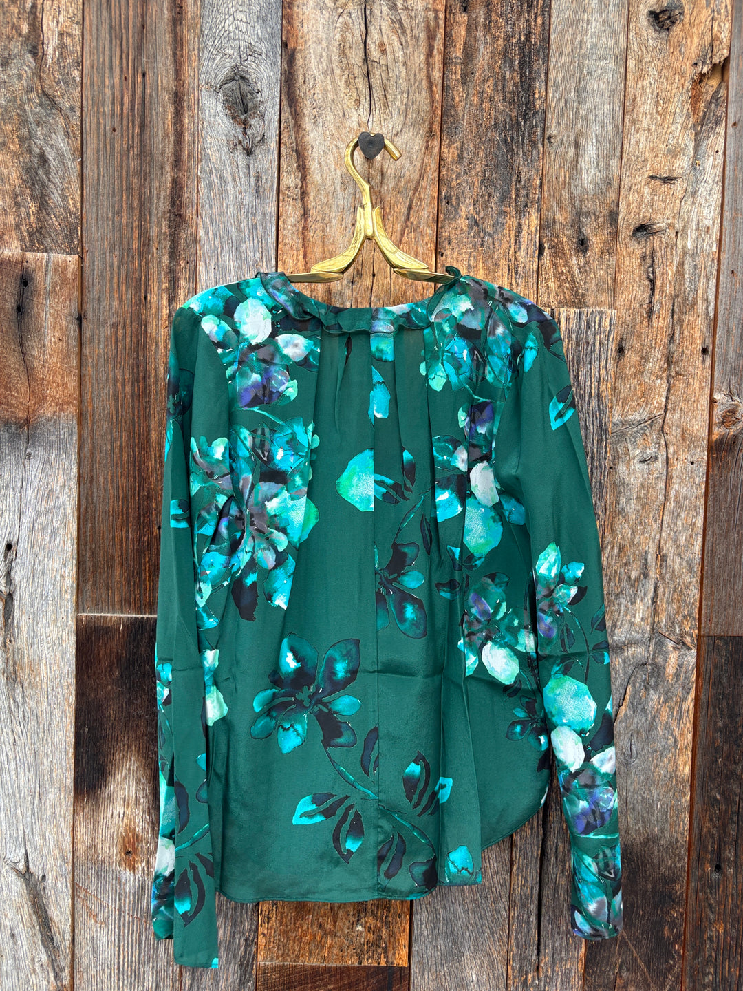 Johnny Was Bonsall Ruffled Silk Blouse