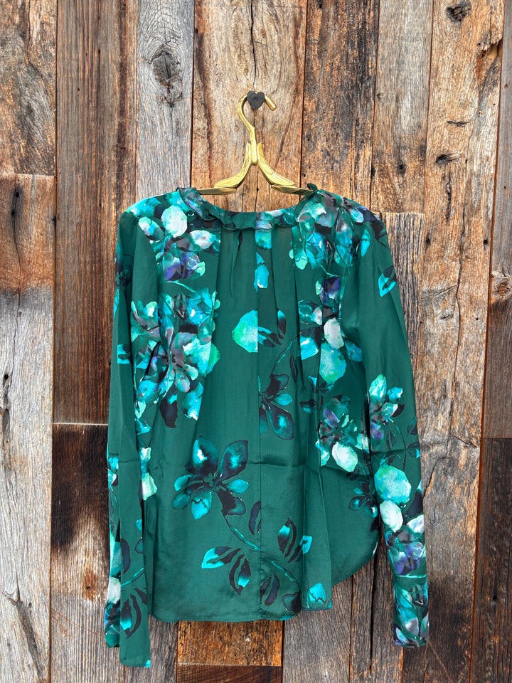 Johnny Was Bonsall Ruffled Silk Blouse