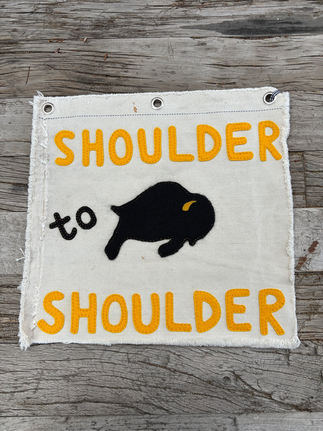 The Huntress Designs 'Shoulder to Shoulder Buffs' Banner - Hanging Rectangle