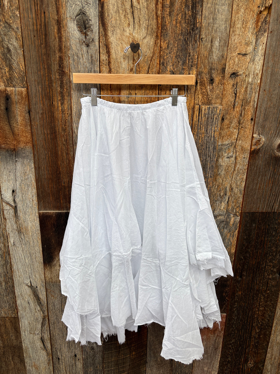 Milio Milano Raw Edge Cotton Skirt - White