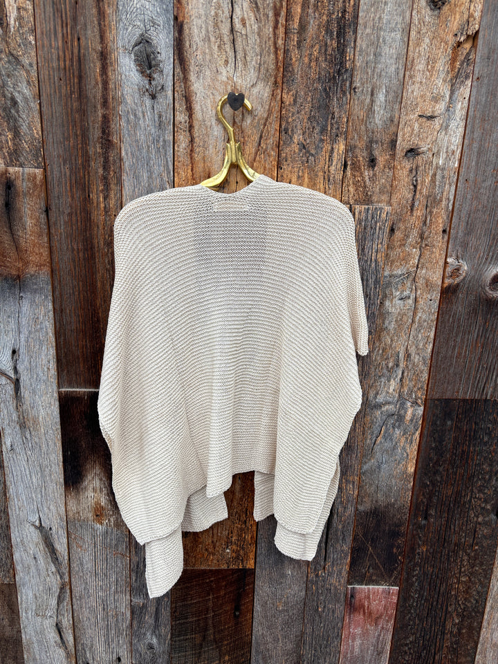 Milio Milano Knit Front Wrap Shawl - Beige OS