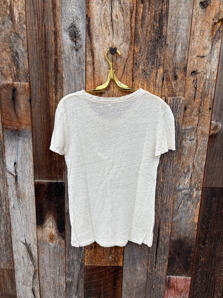 Milio Milano Linen Crew Neck Tee Shirt - Butter