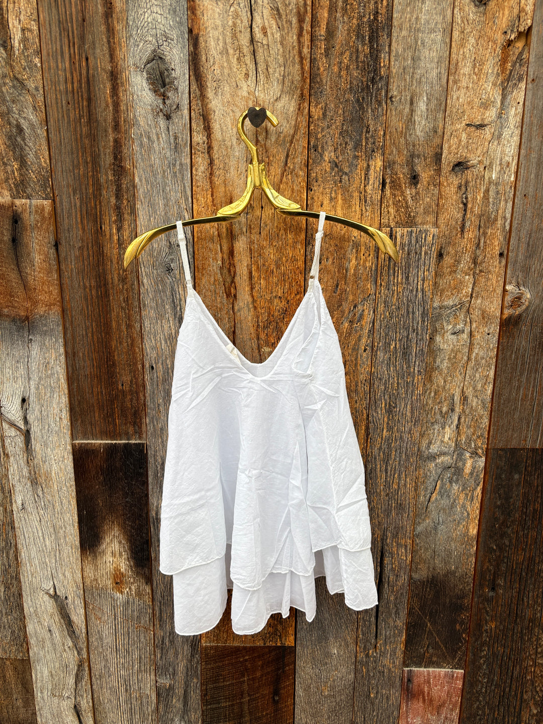 Milio Milano Layered Cotton V-Neck Tank - White
