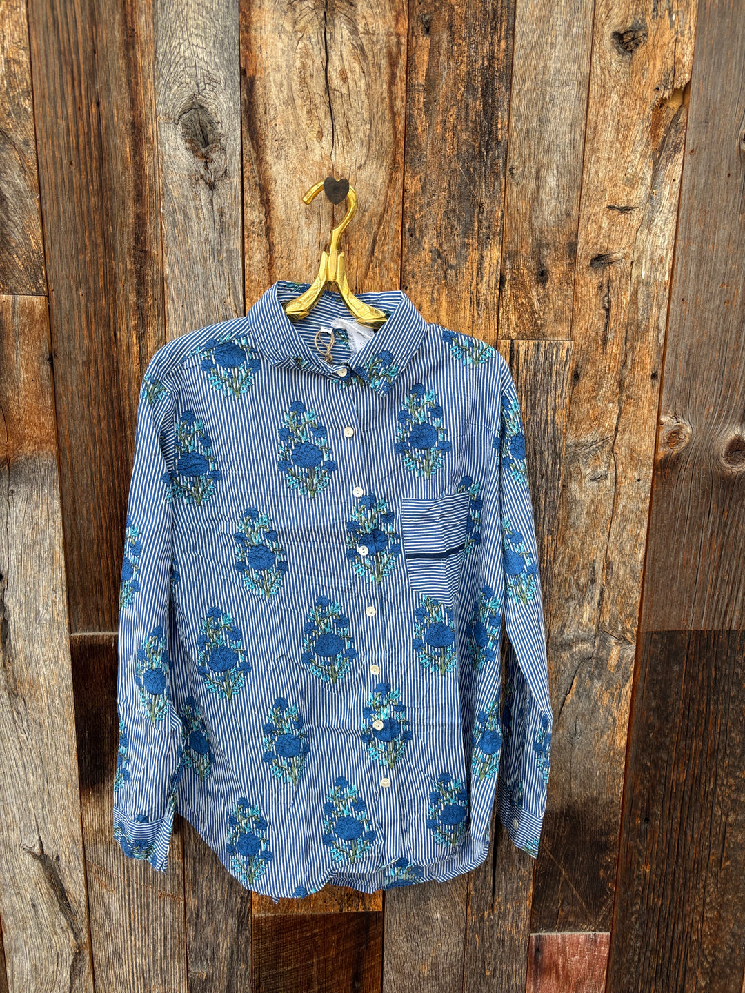 ...and for good Good Boyfriend Shirt - Avalon Floral Coastal Blue