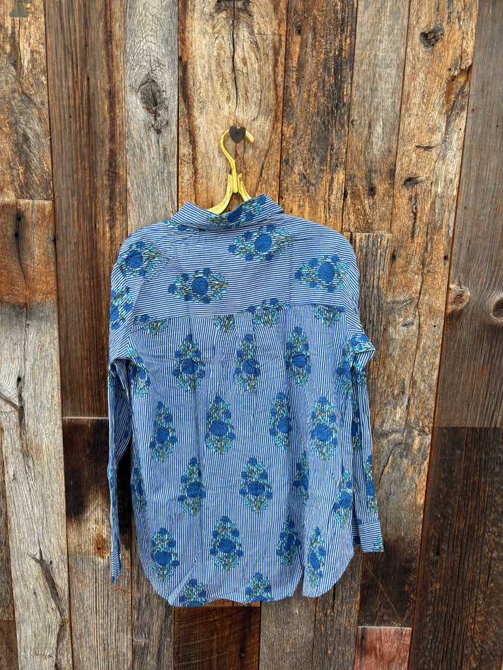 ...and for good Good Boyfriend Shirt - Avalon Floral Coastal Blue