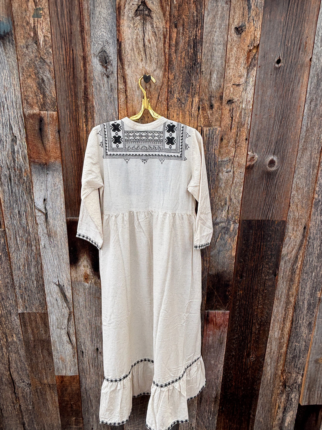 Meena Mahal Kantha Duster Dress - Flax