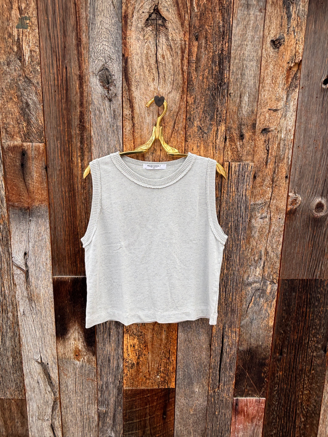 Project Social T Gwynn Crew Neck Terry Tank - Moonstone