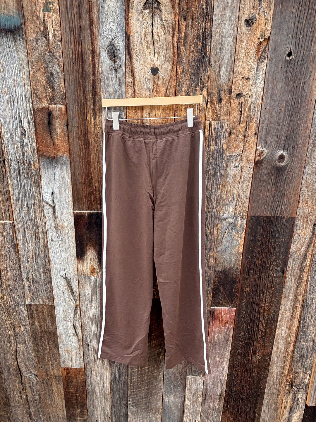 Dylan Wide Leg Pant w/ Side Stripes - Soft Brown