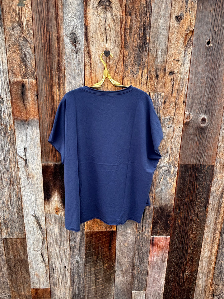 Dylan Caplet Top - Navy
