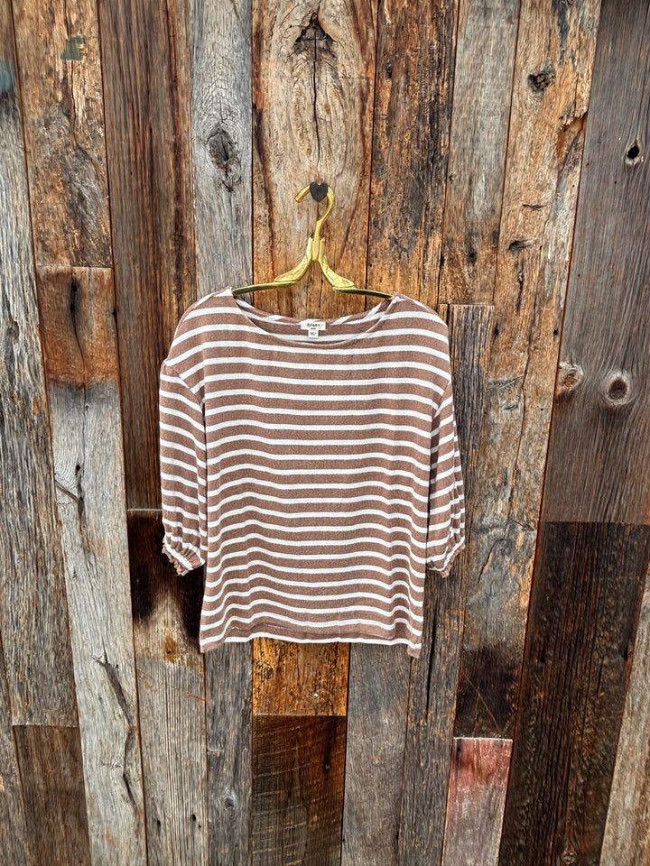 Dylan Monroe Top - Teddy/Natural Stripe