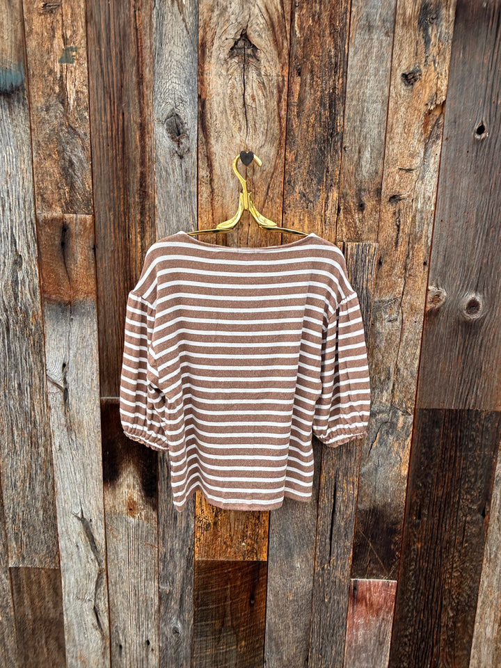 Dylan Monroe Top - Teddy/Natural Stripe