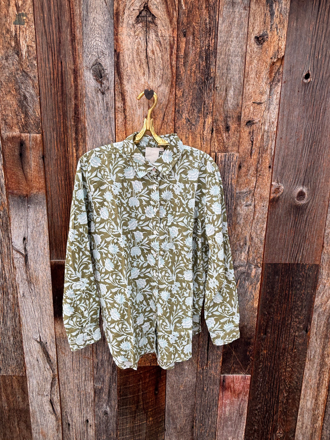 ...and for Good Boyfriend Shirt Sugar Hill Floral Olive/Ceru S/M