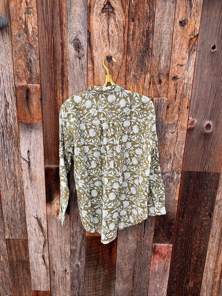 ...and for Good Boyfriend Shirt Sugar Hill Floral Olive/Ceru S/M
