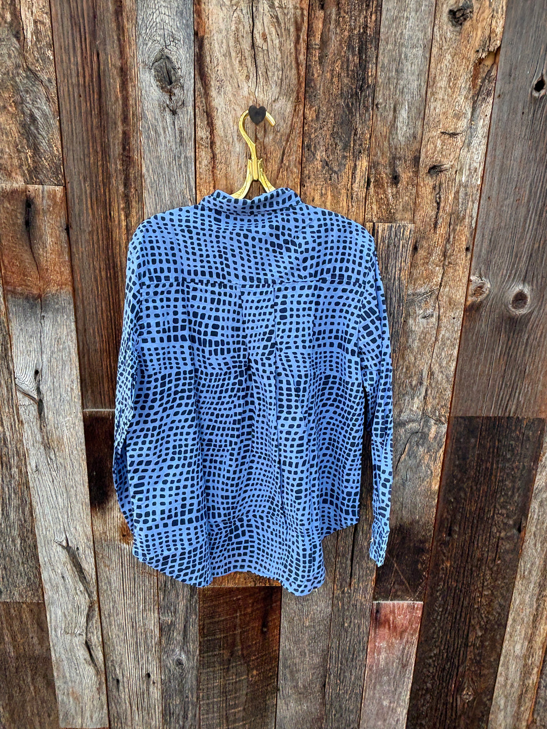 ...and for good Good Boyfriend Shirt - Messy Squares Coastal Blue