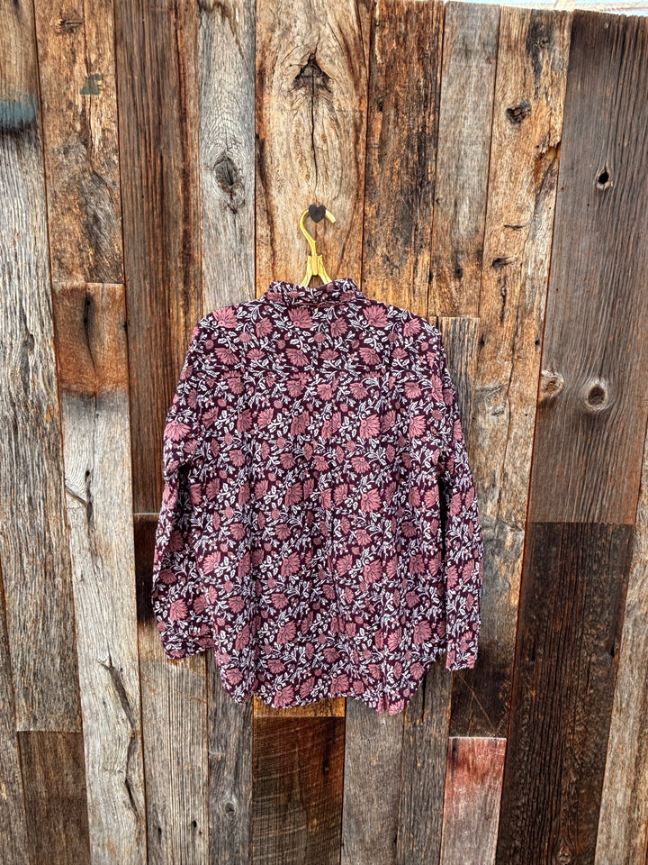 ...and for good Good Boyfriend Shirt - Ojai Floral Beet/Raisin Rose
