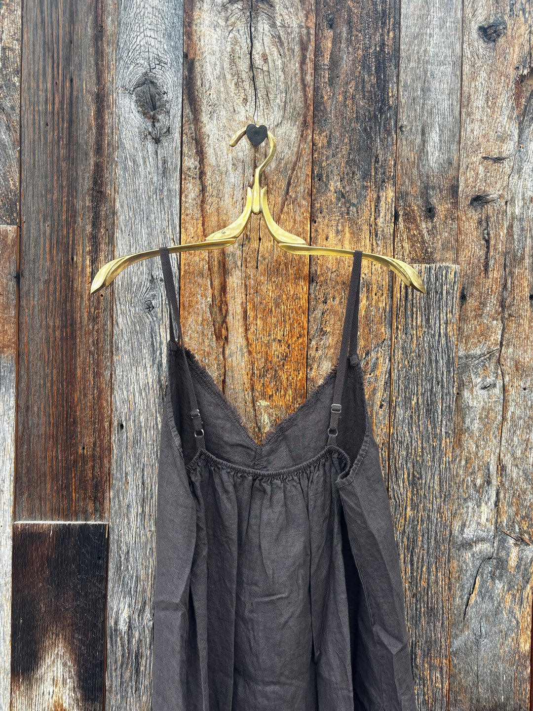 Milio Milano Raw Edge Sleeveless Maxi Dress - Chocolate