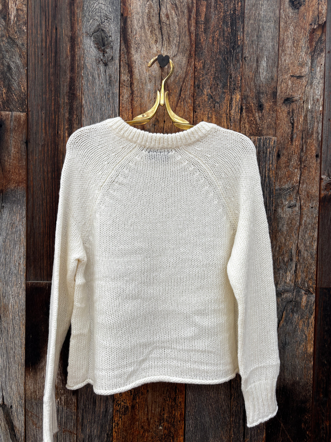 Wooden Ships Melrose Raglan Chunky Crew Sweater - Pure Snow