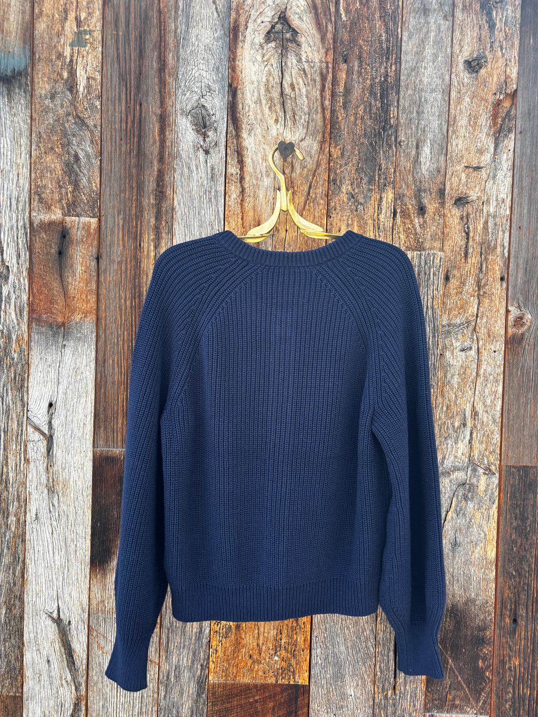 525 America Pippa Shaker Crew Cardigan -Dark Blue