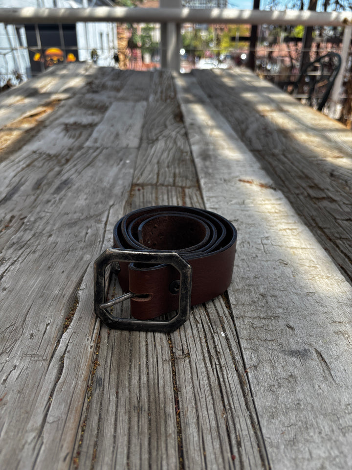 Old Stud Handmade Belt Geo Stud on New Leather Espresso