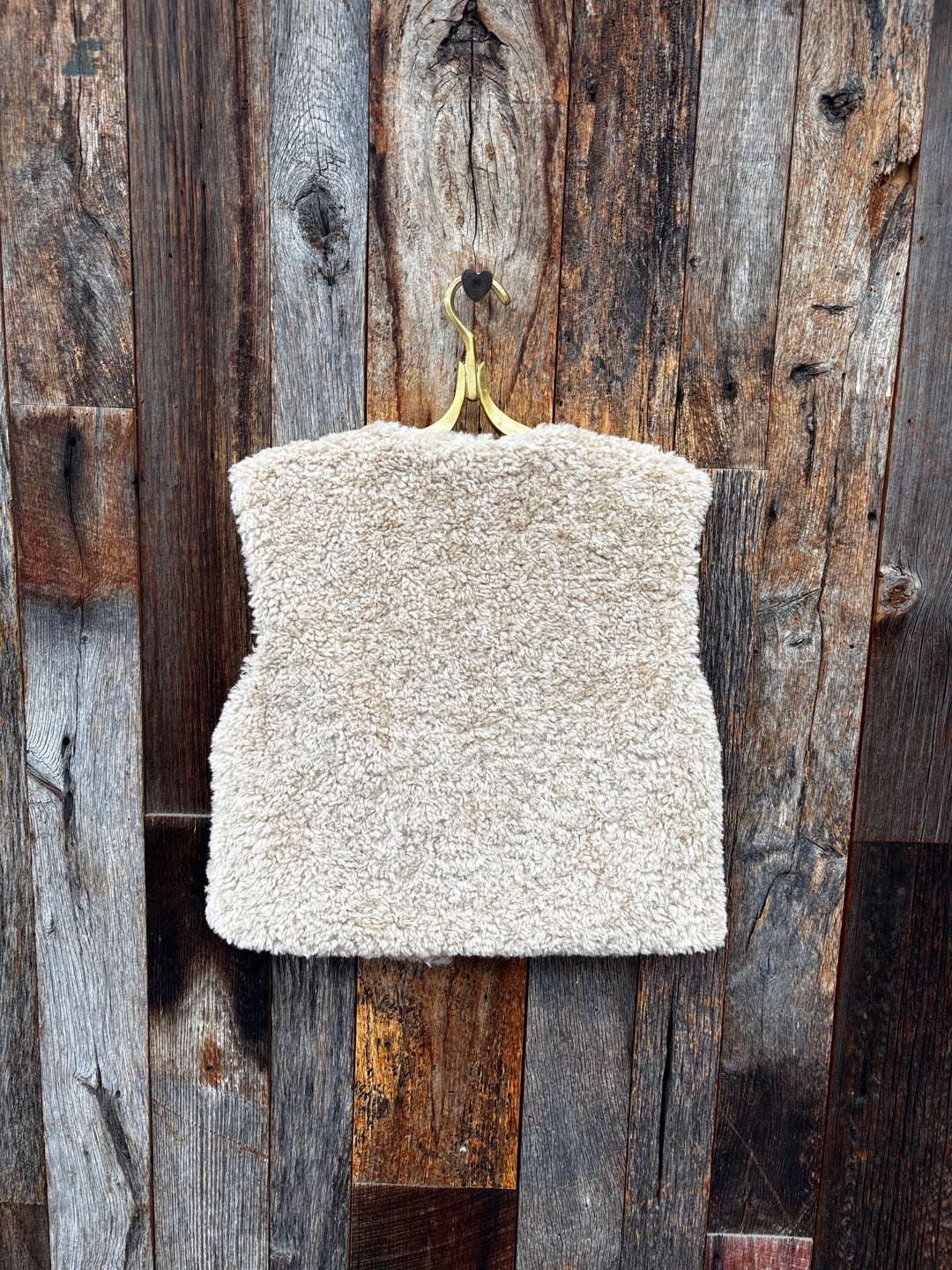 Amente Reversible Fur Short Vest Ostmeal/Beige