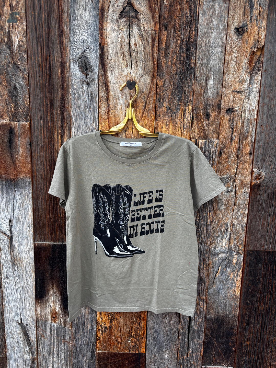 Project Social T Better in Boots Tee - Olive