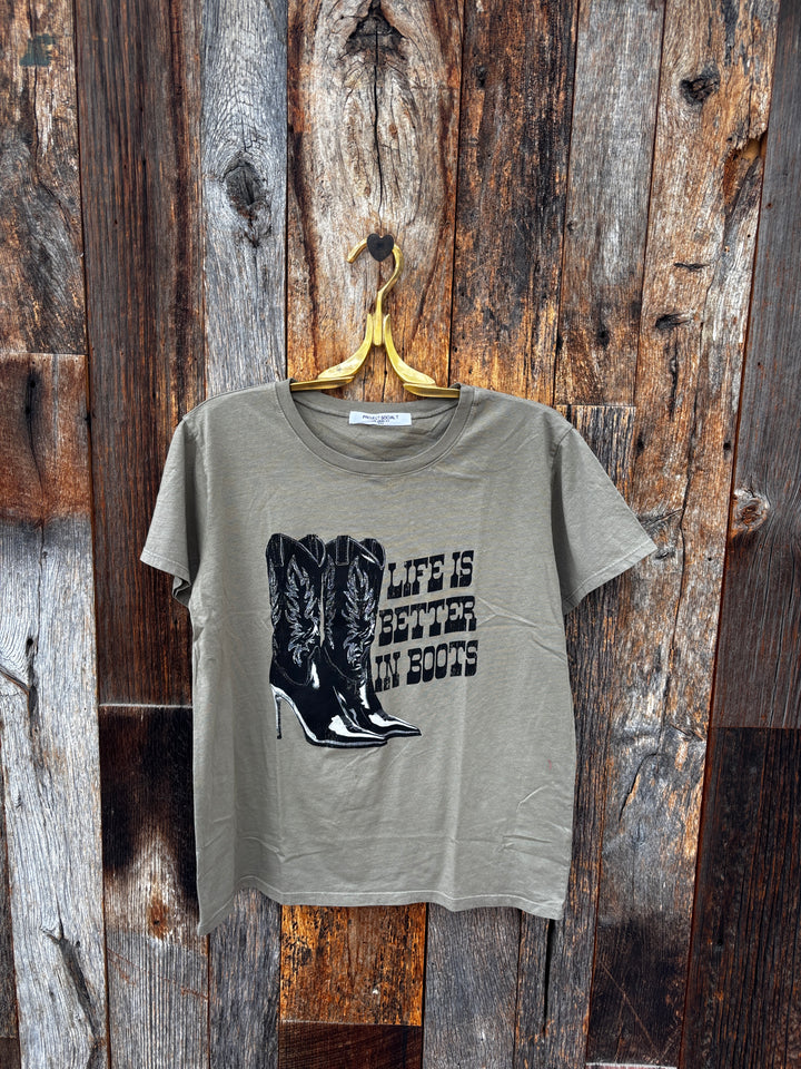 Project Social T Better in Boots Tee - Olive