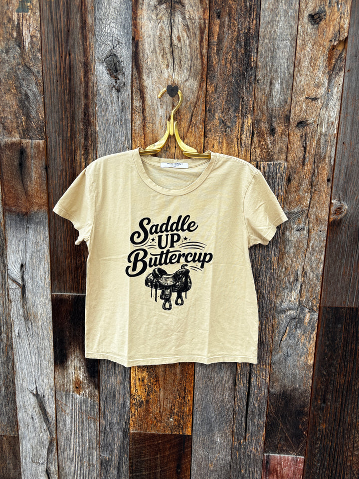 Project Social T Saddle Up Boat Neck Tee - Camel
