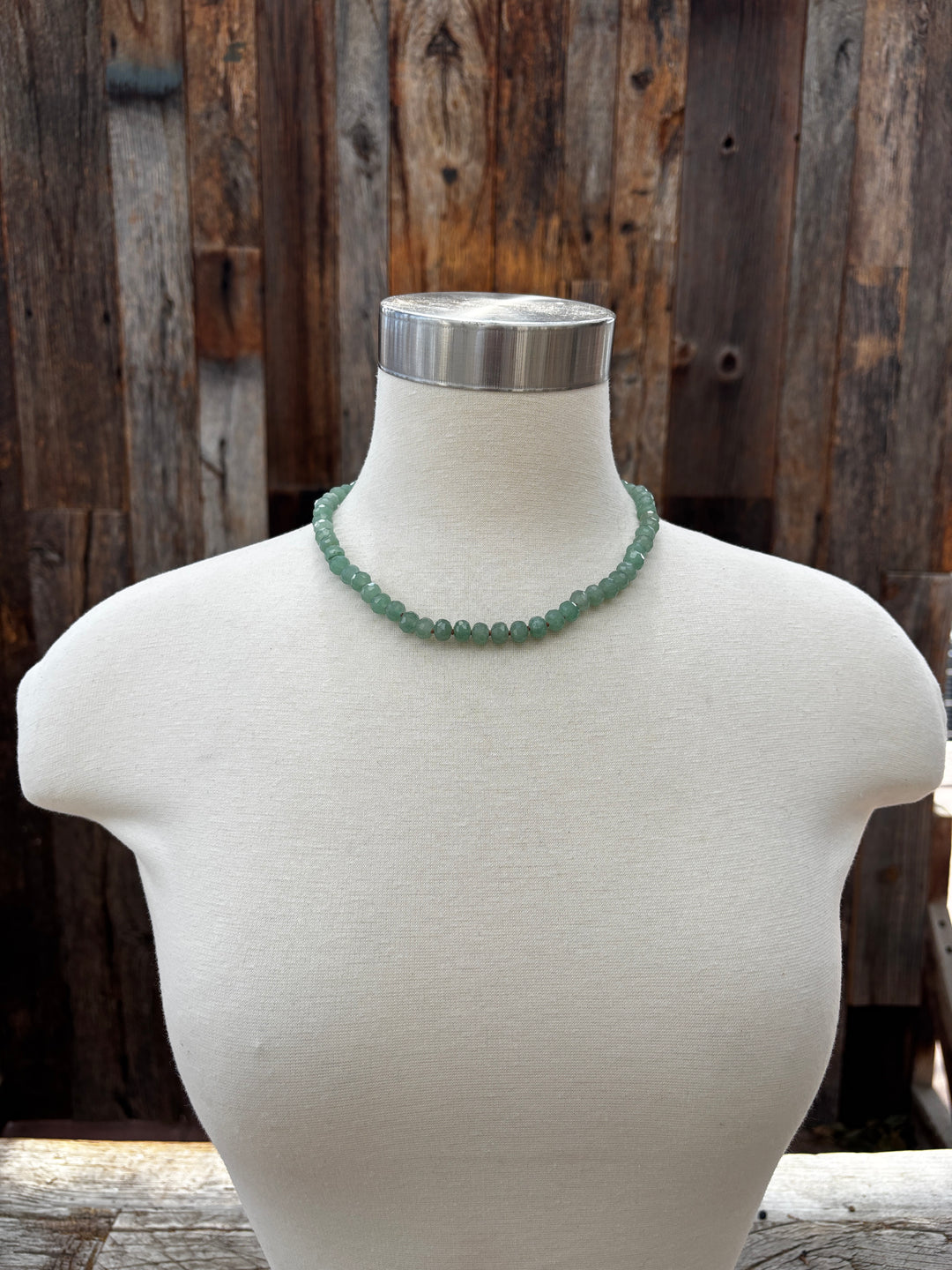 Radiant Malas Knotted Gemstone Green Aventurine 17"